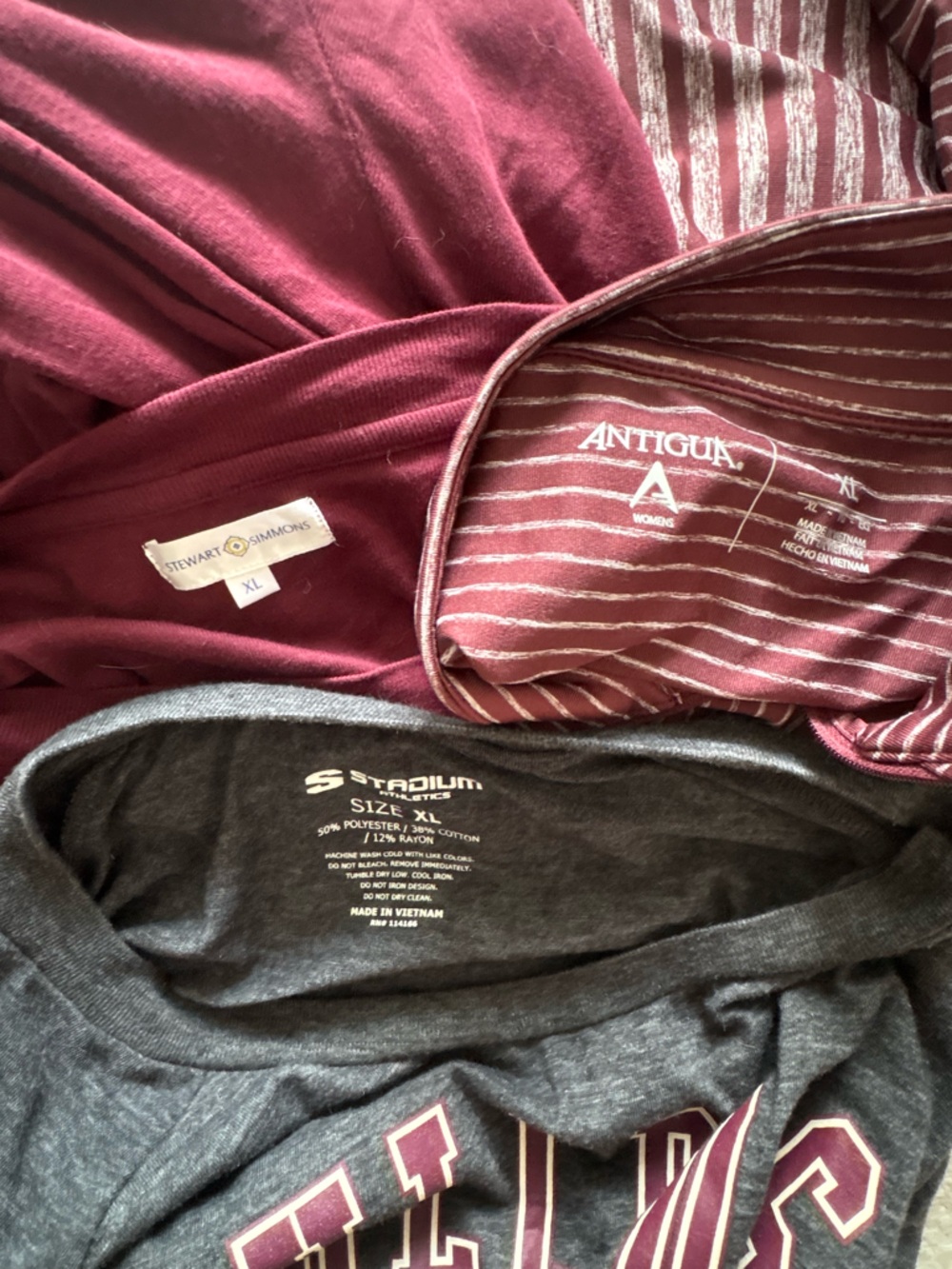 Mississippi State 'Hail State' Long Sleeve Tops Size XL - Picture 6 of 7